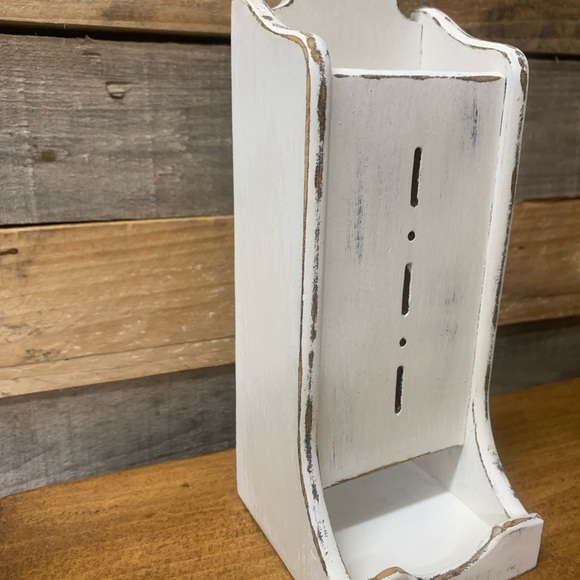 Vintage Wooden Match Box Holder - Wall Mount 10"H - Picture 4 of 7